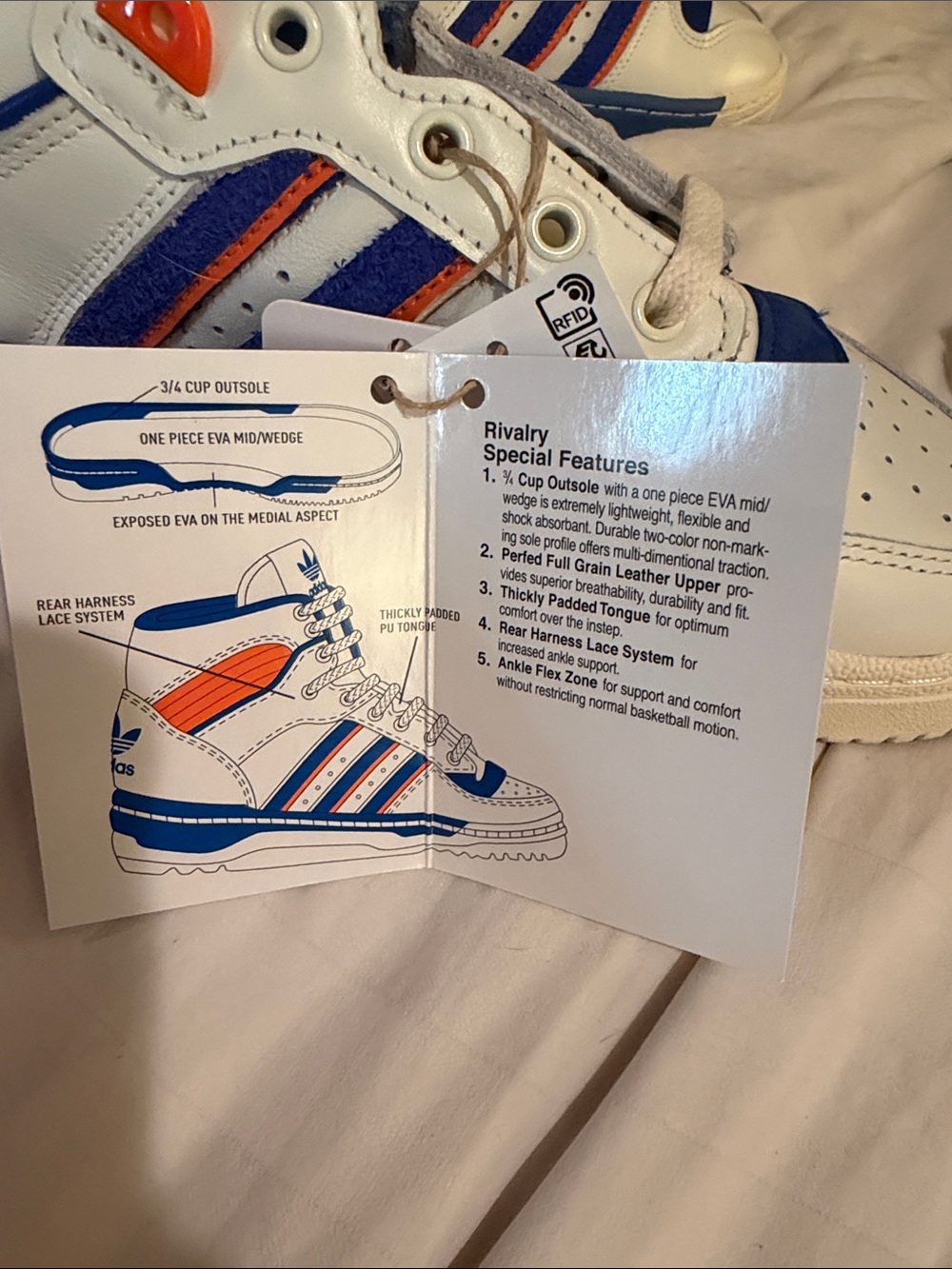 adidas Rivalry Low - FR 40/US 7 New York Knicks orange blue & white sneakers - Picture 15 of 17